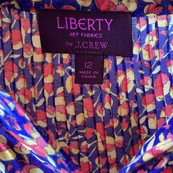 RARE J. Crew Liberty of London Eliza silk blend popover blouse - Picture 2 of 3